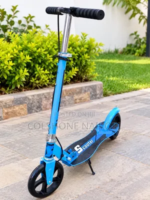 Kids’ Blue Foldable Kick Scooter With Adjustable Handlebar