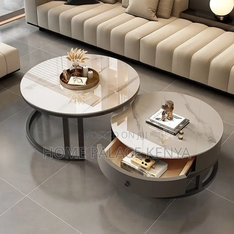 Coffee Table; Luxury Nesting Coffee Table Set for Modern Lounge
