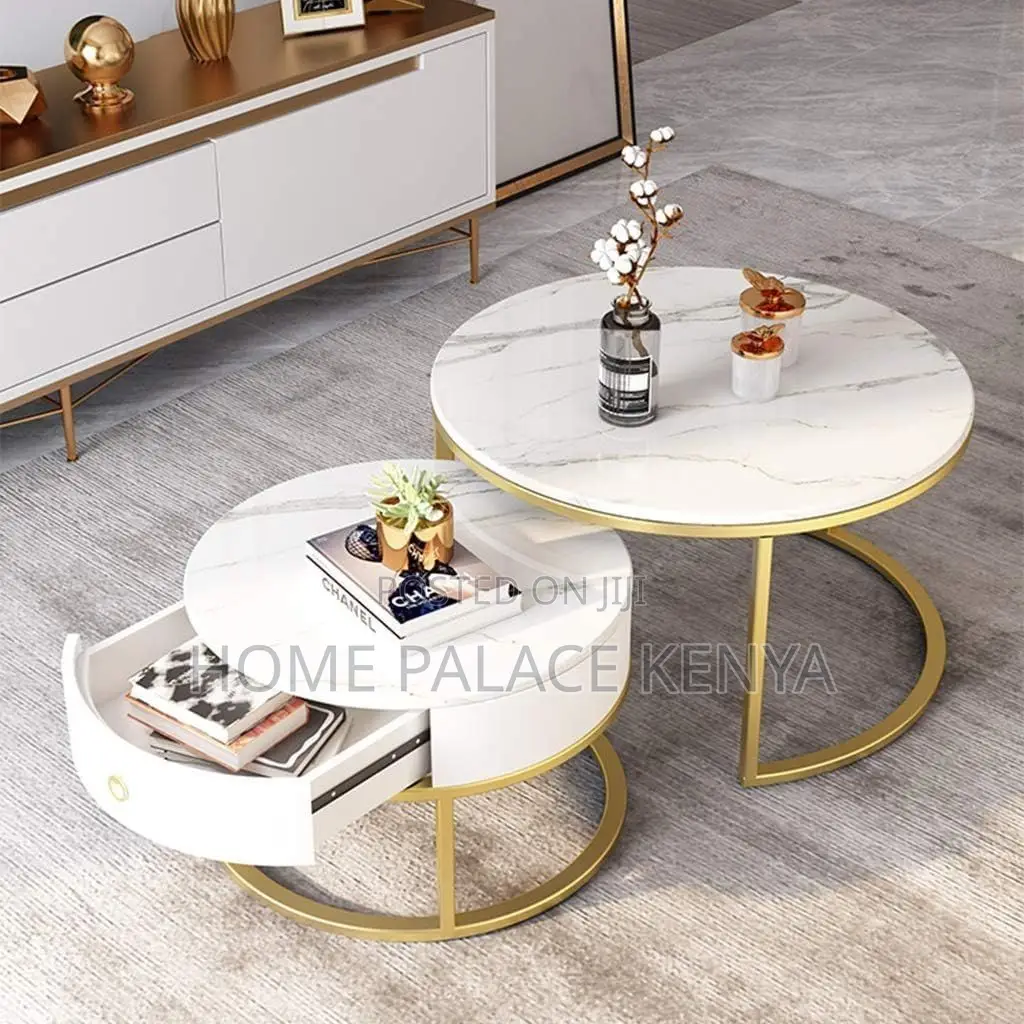 Coffee Table; Luxury Nesting Coffee Table Set for Modern Lounge