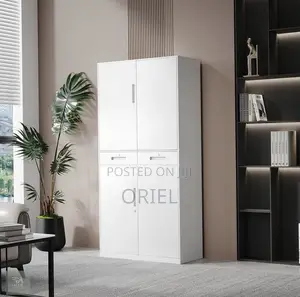Office Cabinet : 4-Door Steel Storage Cabinet With 2 Lockable Drawers