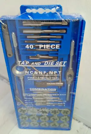 40-Piece Tap and Die Set for Thread Cutting