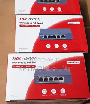 Hikvision 4-Port Gigabit Unmanaged PoE Switch 60W With 1 Uplink Port