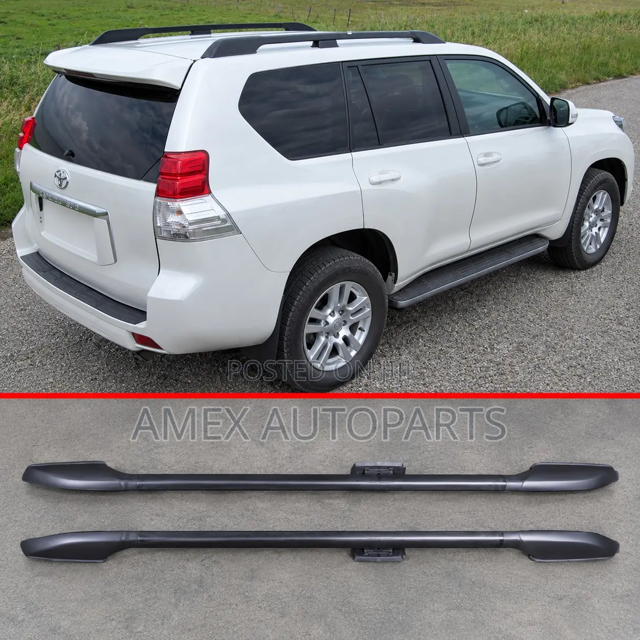 Roof Rails Toyota Land Crusier Prado FJ150 2010-2015 Black