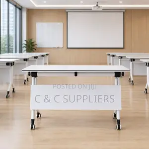 White Folding Study Table-120cm