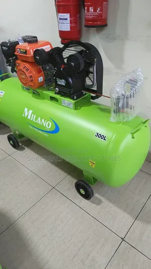 300-LTRS Milano Italia Petrol-Driven Air Compressor With 7.5 HP Engine