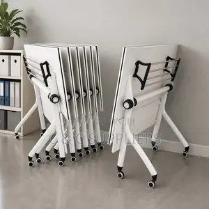 White Folding Study Table-120cm