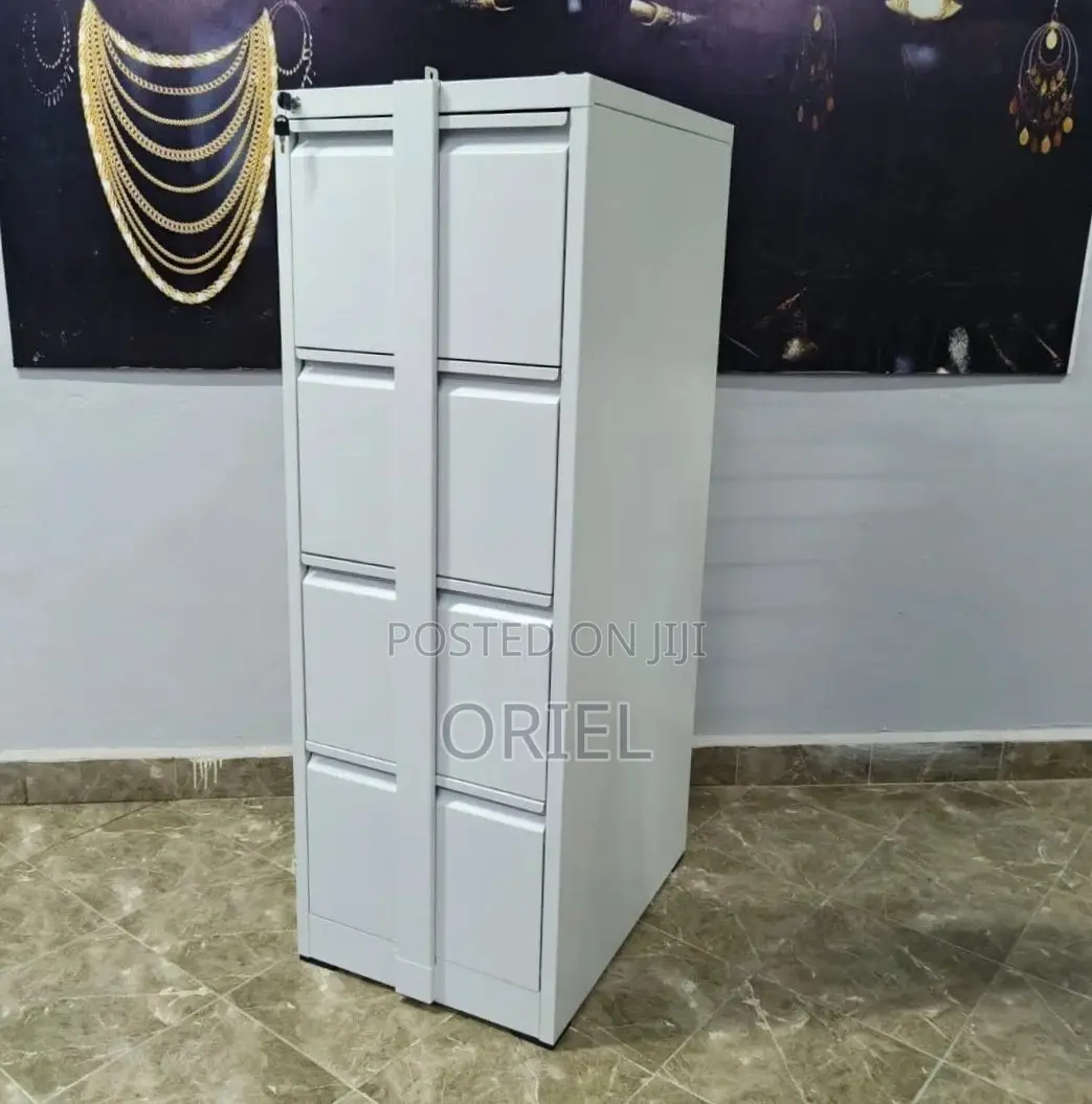 4-Drawer Cabinet With Vertical Locking Bar : Lockable Office Cabinet