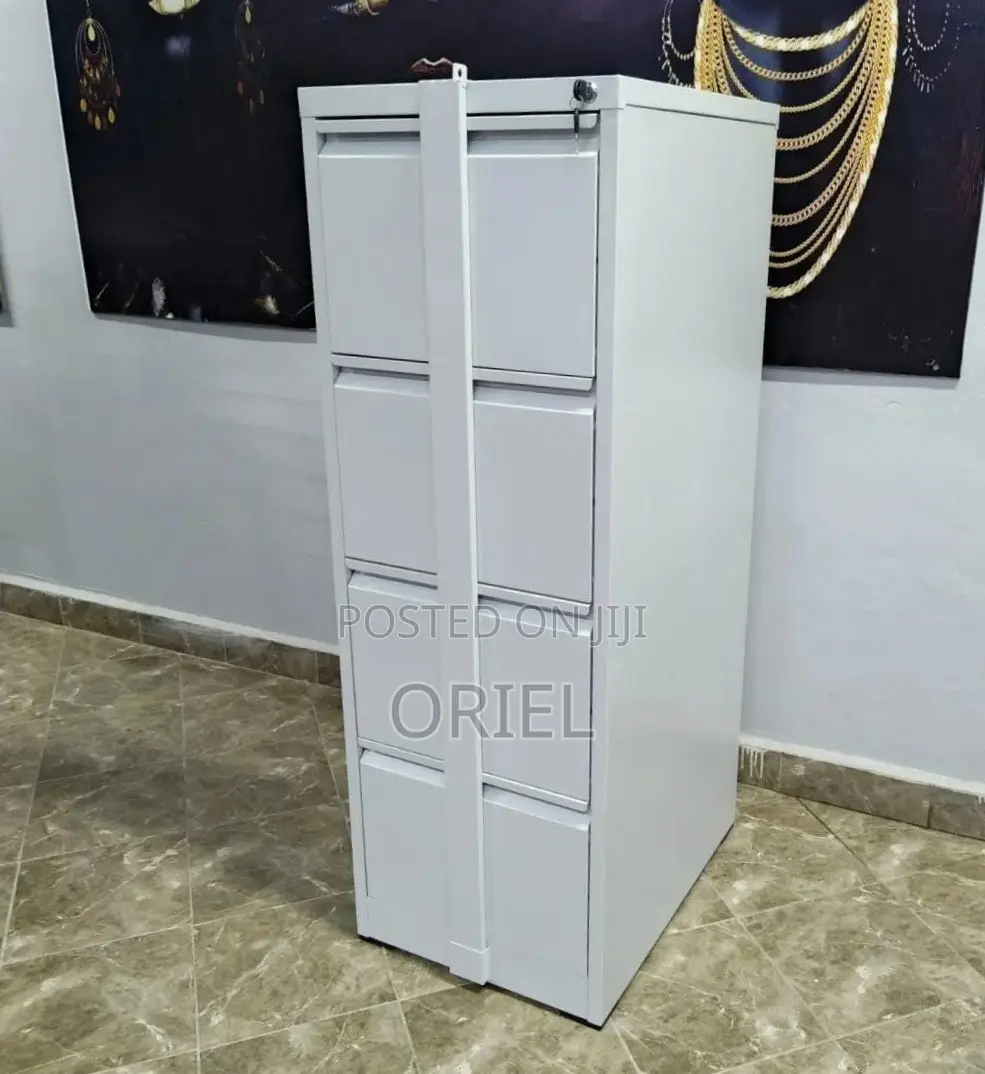 4-Drawer Cabinet With Vertical Locking Bar : Lockable Office Cabinet