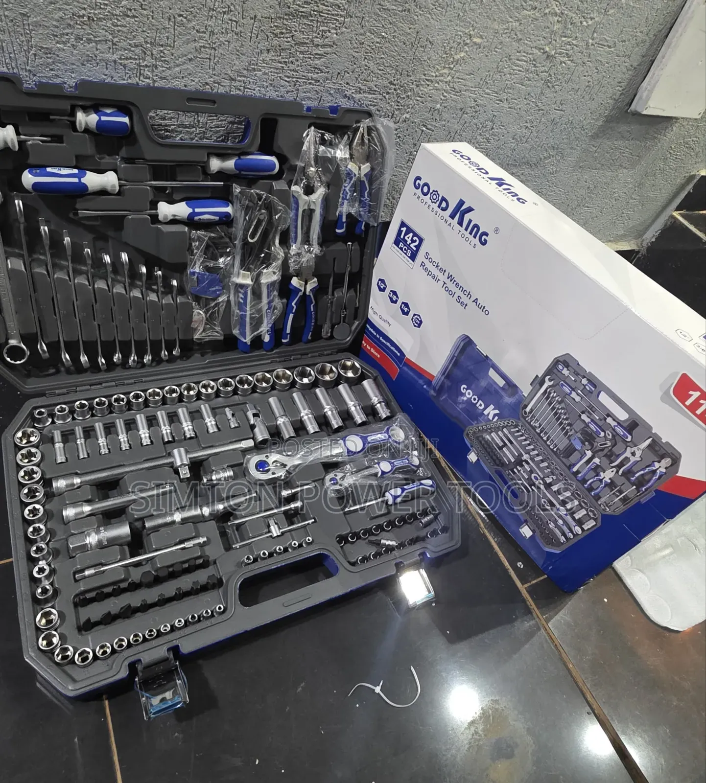 Good King 142-Piece Professional Socket Wrench Auto Repair Tool Set