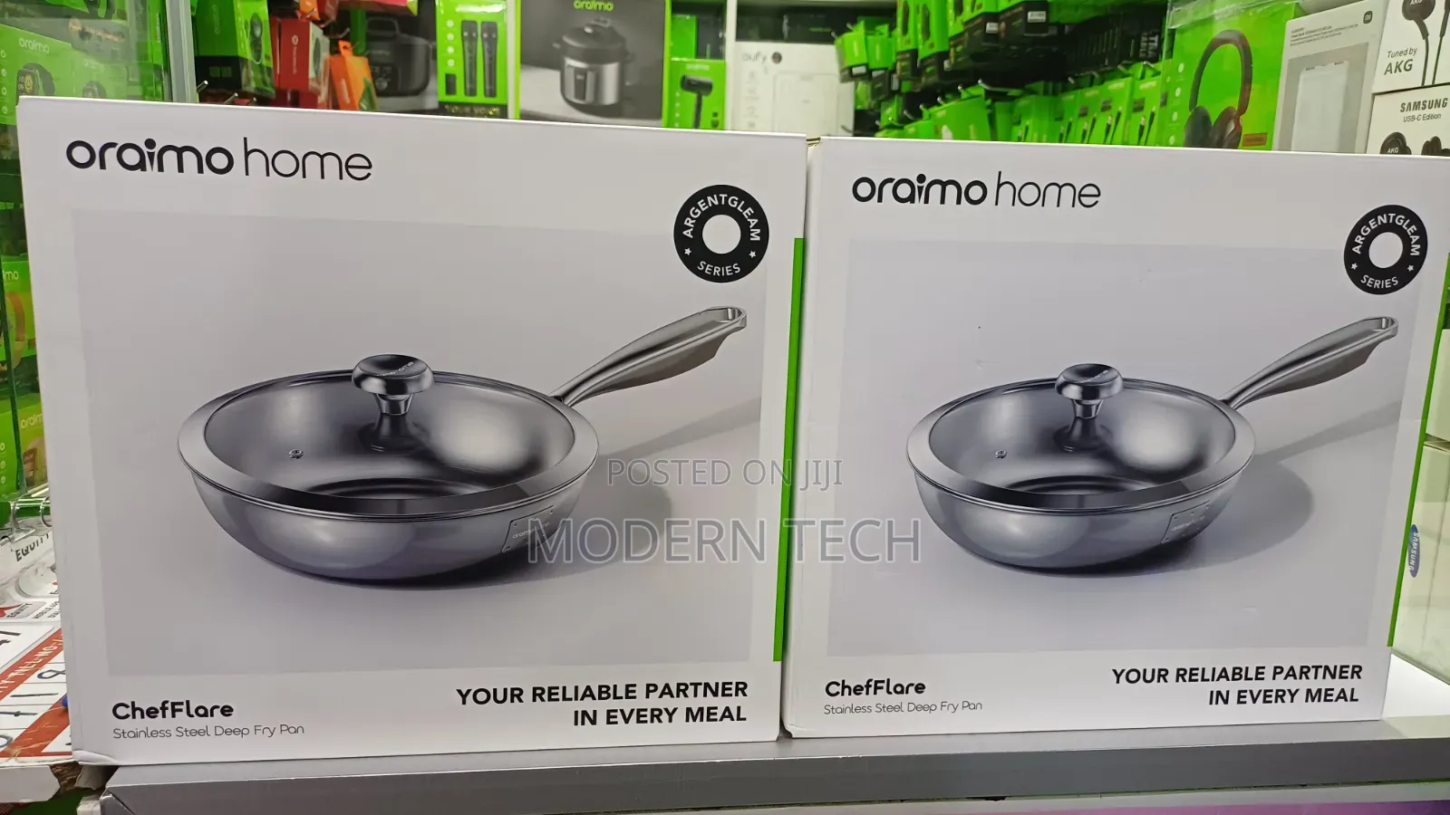 Oraimo ChefFlare 26cm Stainless Steel Deep Frying Pan With Glass Lid