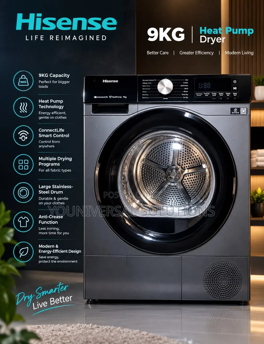 Hisense Front Load 9kg DRYER