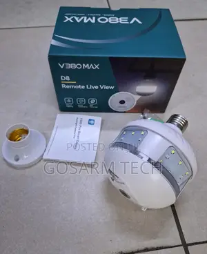 V380 Max Lighting Bulb Camera 360-Degree PTZ Bulb CCTV