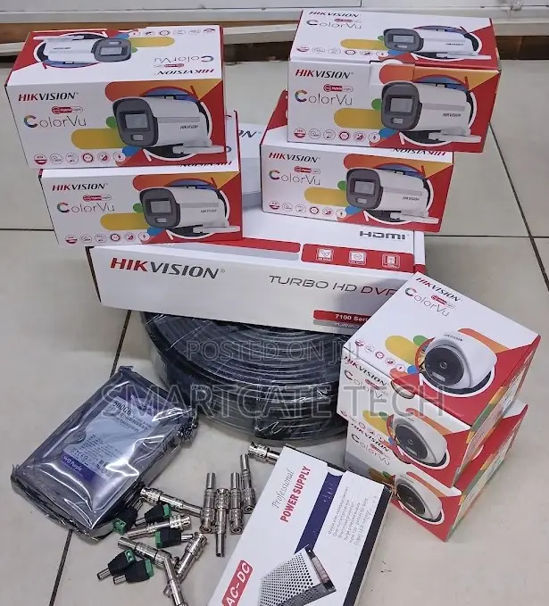 Hikvision 8CH HD Full Color DVR 4 Dome 4 Bullet CCTV Kit