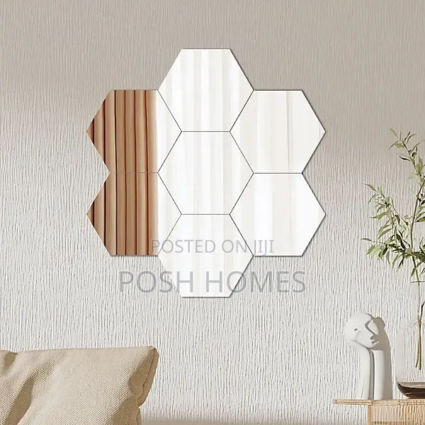 Modern Self Adhesive Hexagonal Mirriors