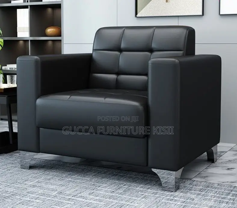 Single Leather Visitors Sofa