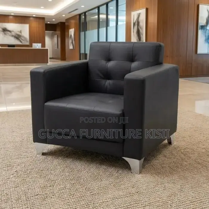 Single Leather Visitors Sofa