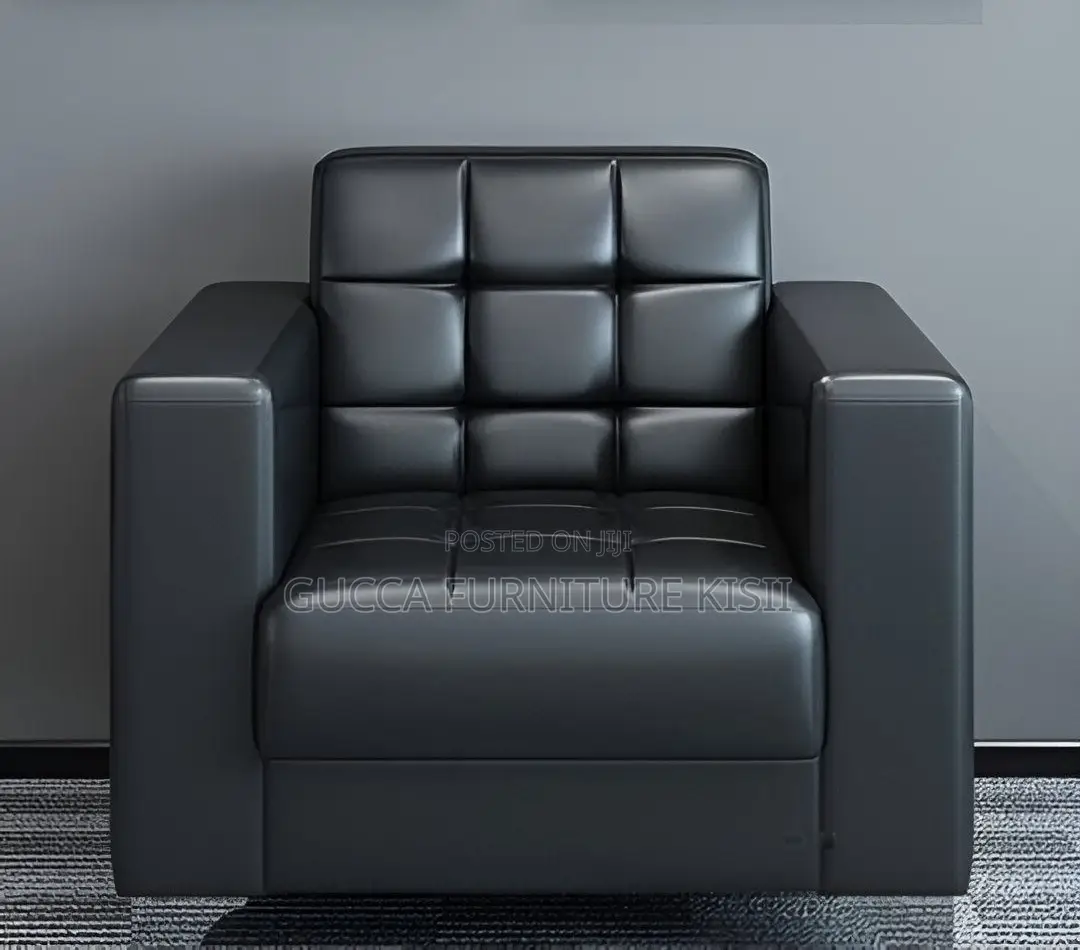 Single Leather Visitors Sofa