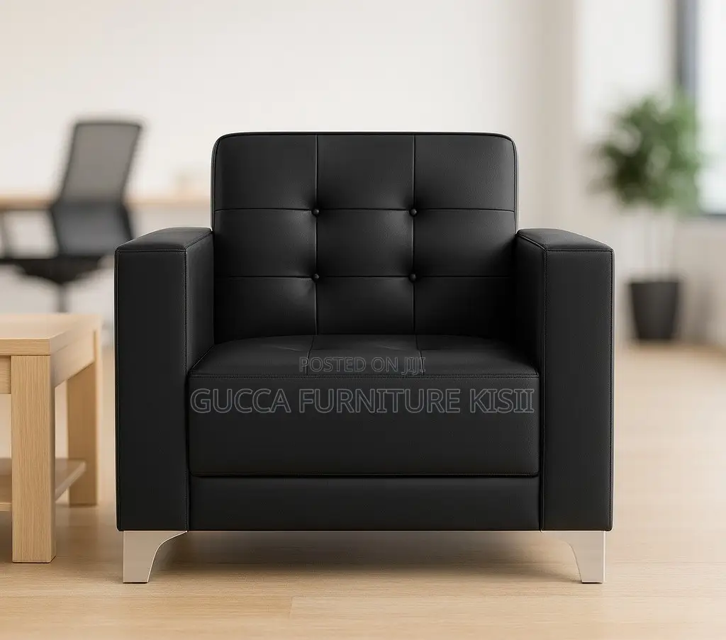 Single Leather Visitors Sofa