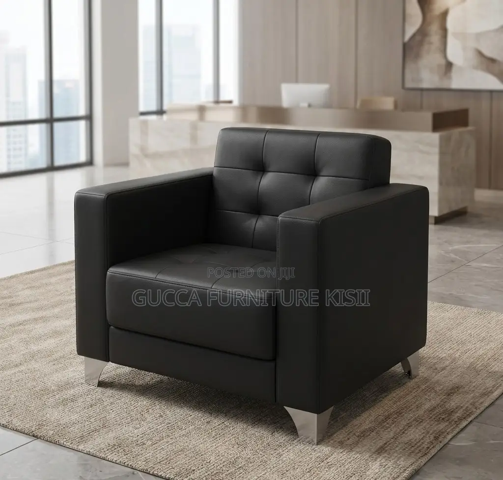 Single Leather Visitors Sofa