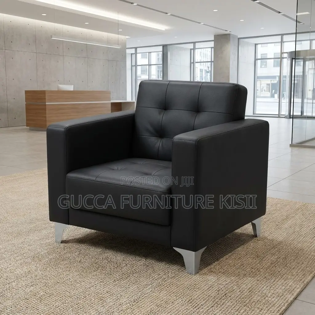Single Leather Visitors Sofa
