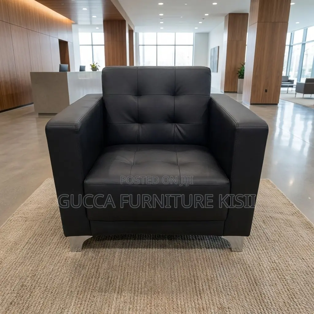 Single Leather Visitors Sofa