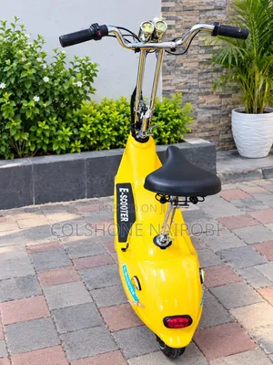 Yellow Electric E-Scooter With Dual Speedometer Display