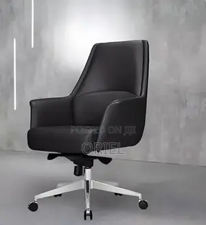 Executive Office Chair : Mid-Back Leather Desk Seat