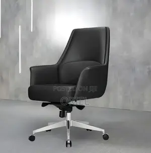 Executive Office Chair : Mid-Back Leather Desk Seat