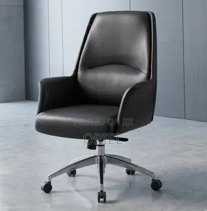 Executive Office Chair : Mid-Back Leather Desk Seat