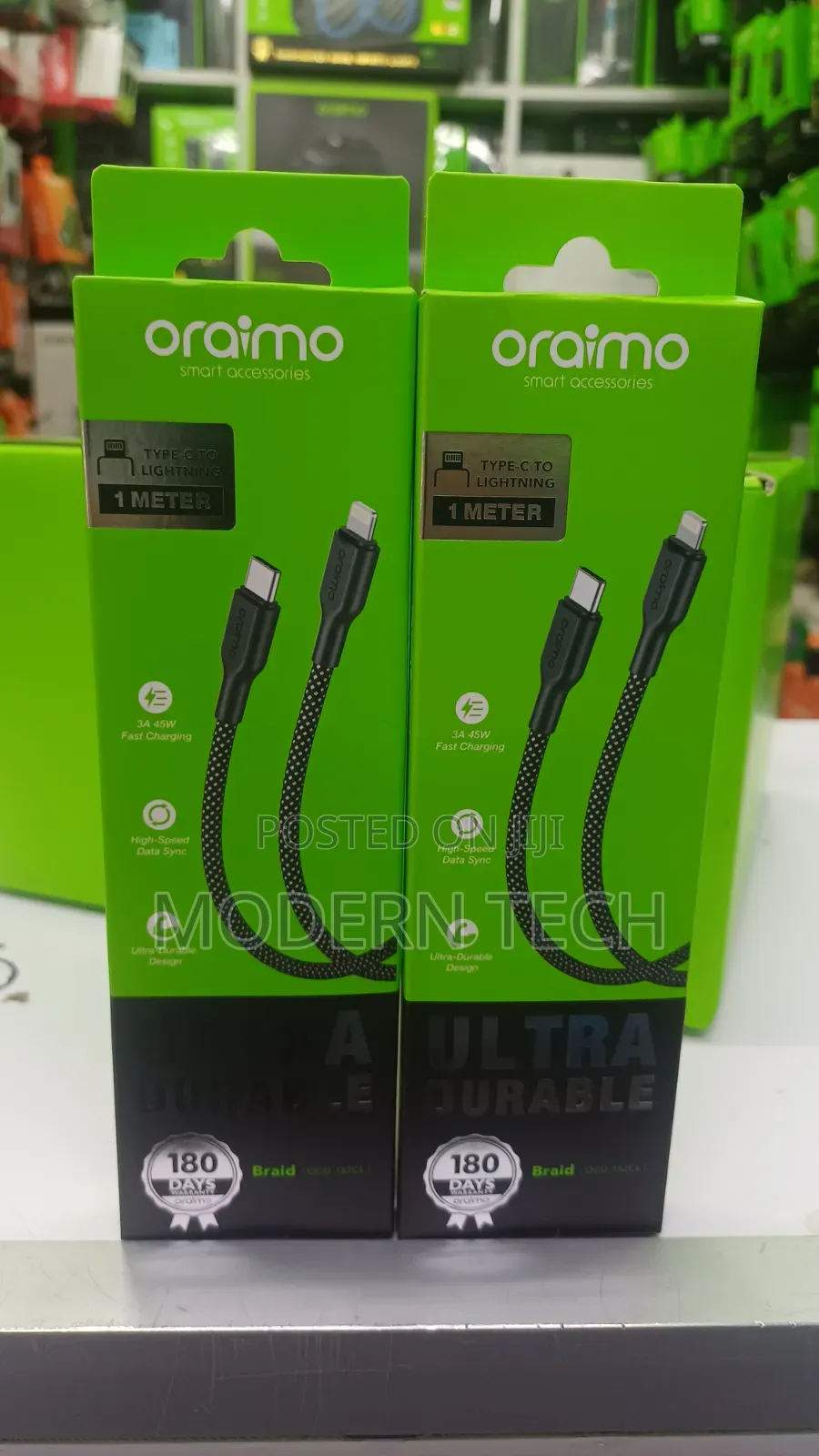Oraimo Braid USB-C to Lightning 45W Fast Charging Cable 1M