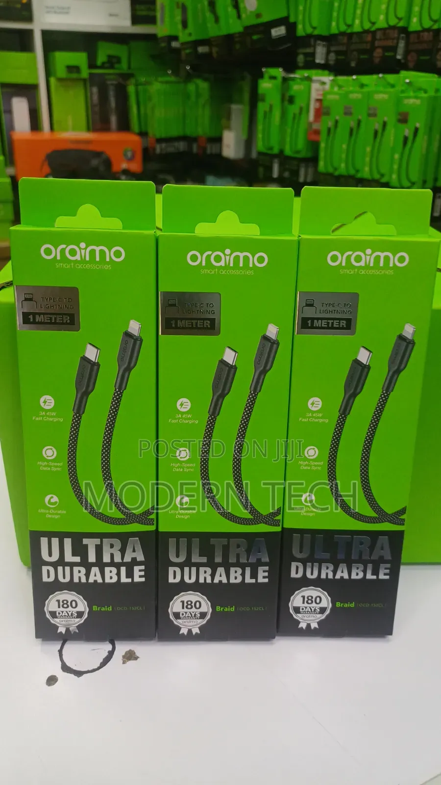 Oraimo Braid USB-C to Lightning 45W Fast Charging Cable 1M