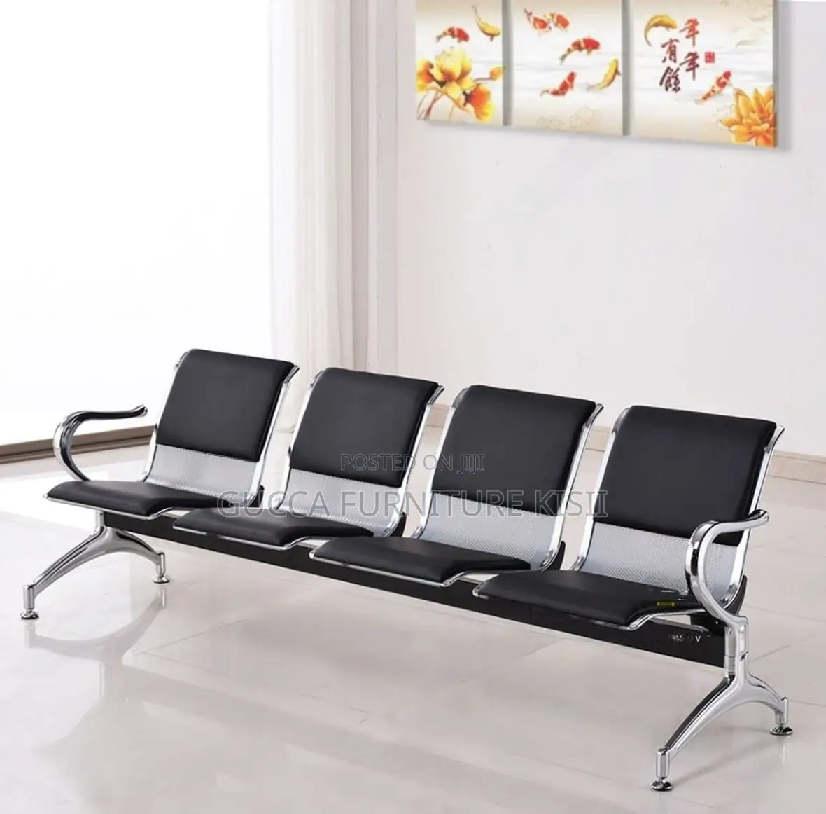 4-Link Padded Reception Waiting Bench