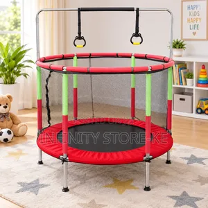 Children’s Jumping Trampoline With Safety Enclosure and Rings- 6 Feet