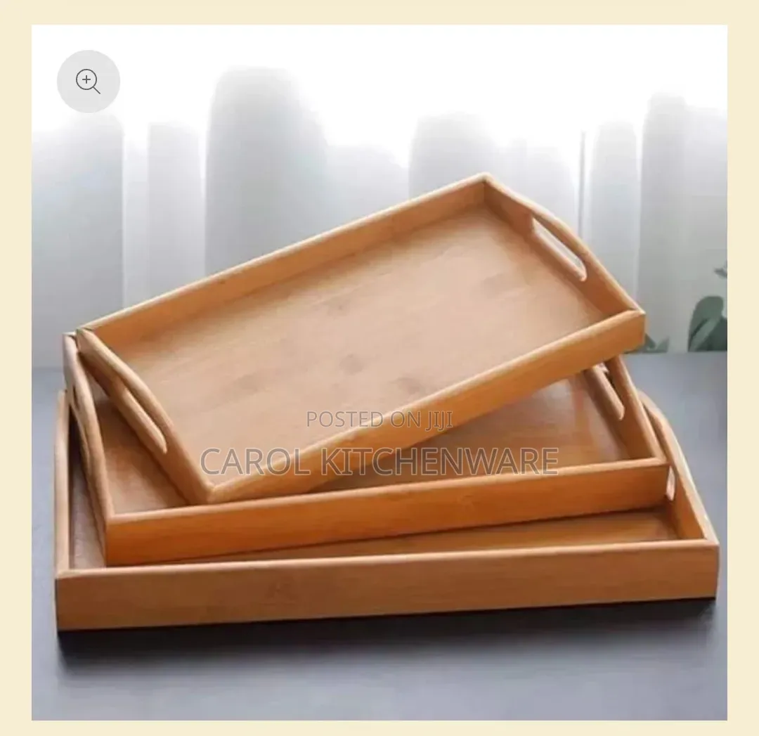 3 PC Bamboo Wooden Serving Tray / Wooden Tray