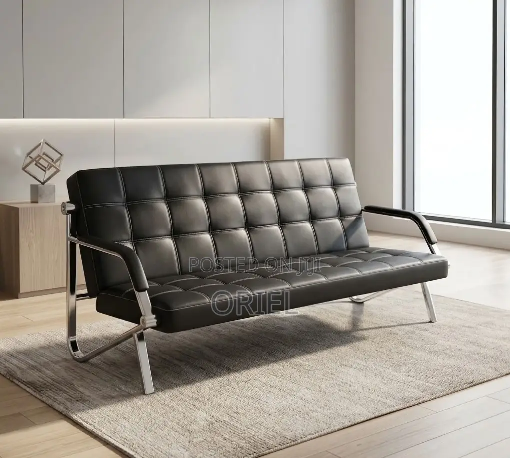 Office Reception Sofa : 5-Seater Leather Sofa
