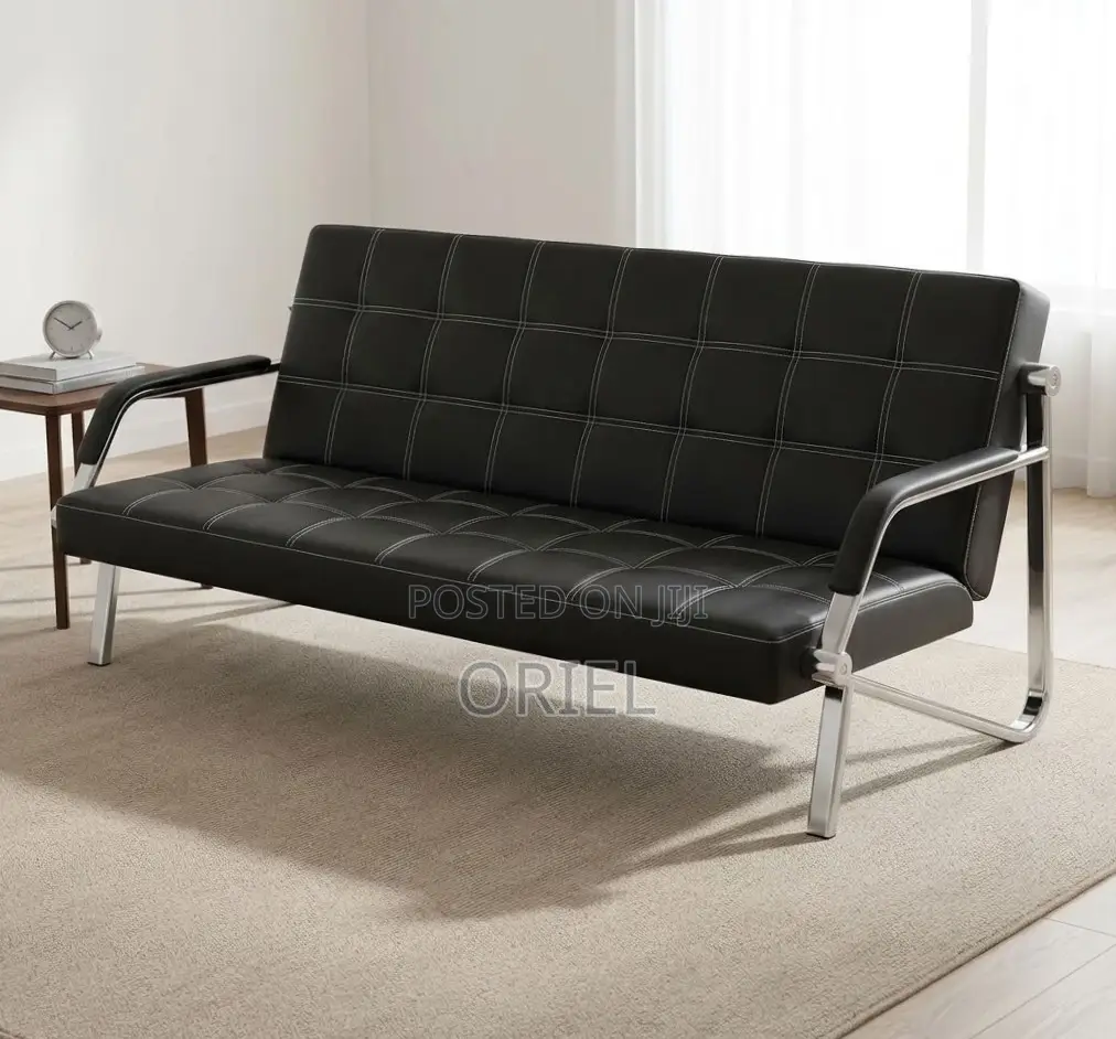Office Reception Sofa : 5-Seater Leather Sofa
