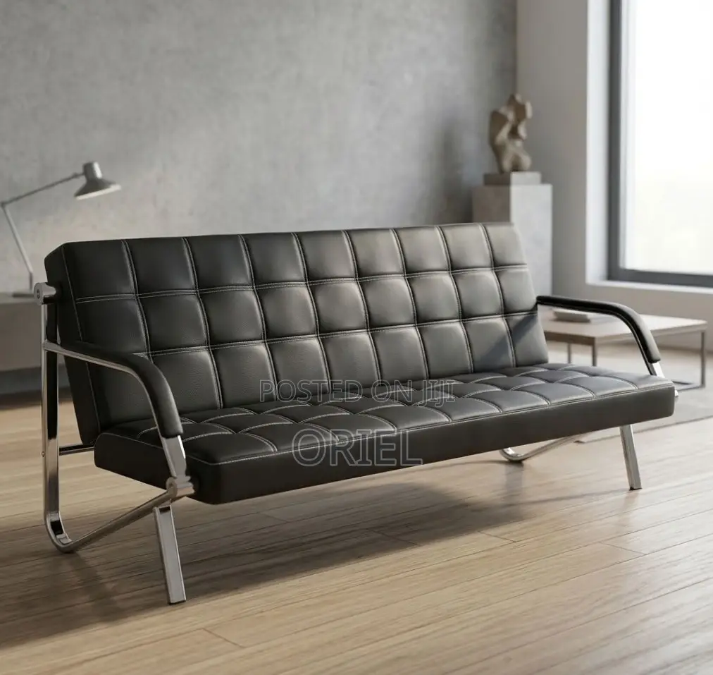 Office Reception Sofa : 5-Seater Leather Sofa
