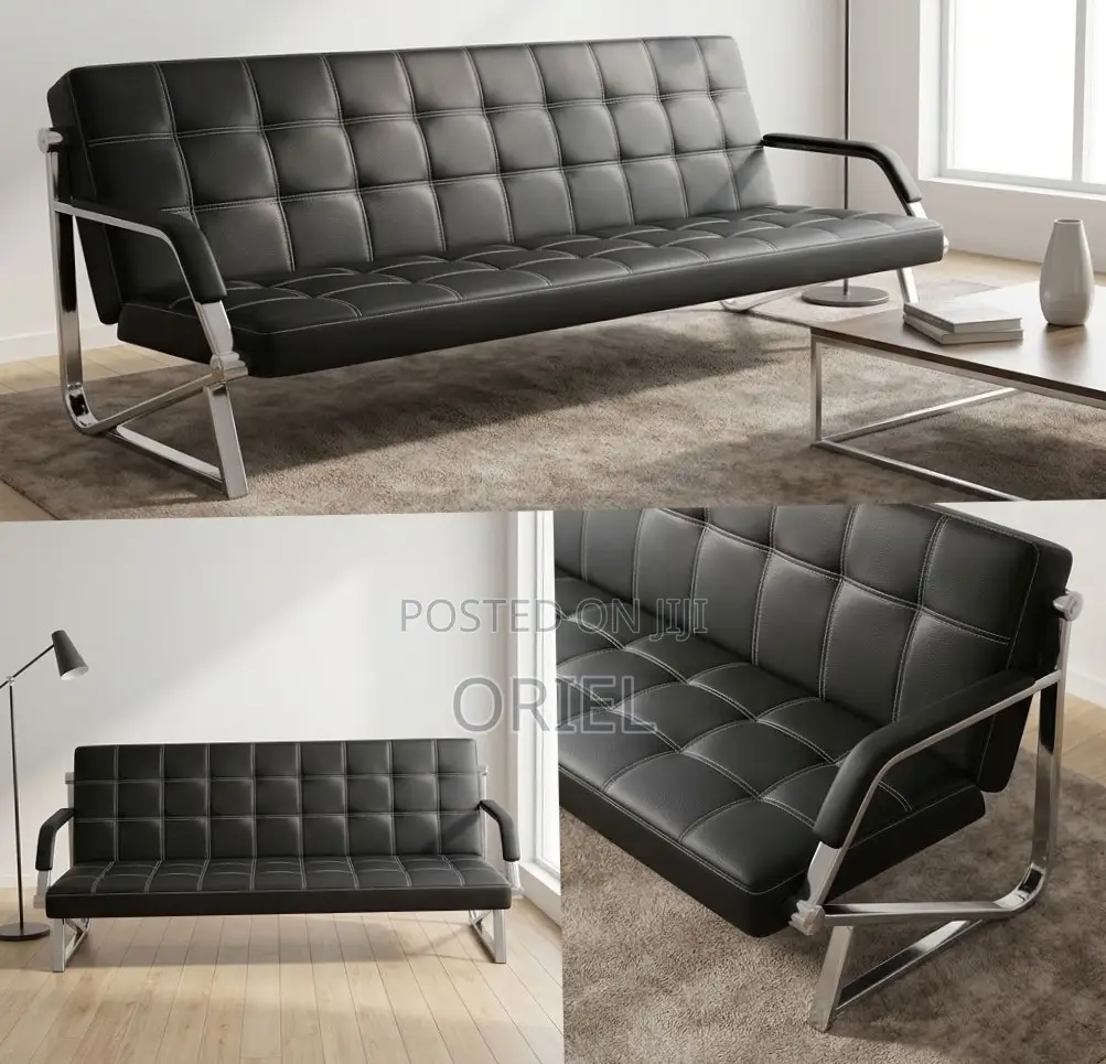 Office Reception Sofa : 5-Seater Leather Sofa