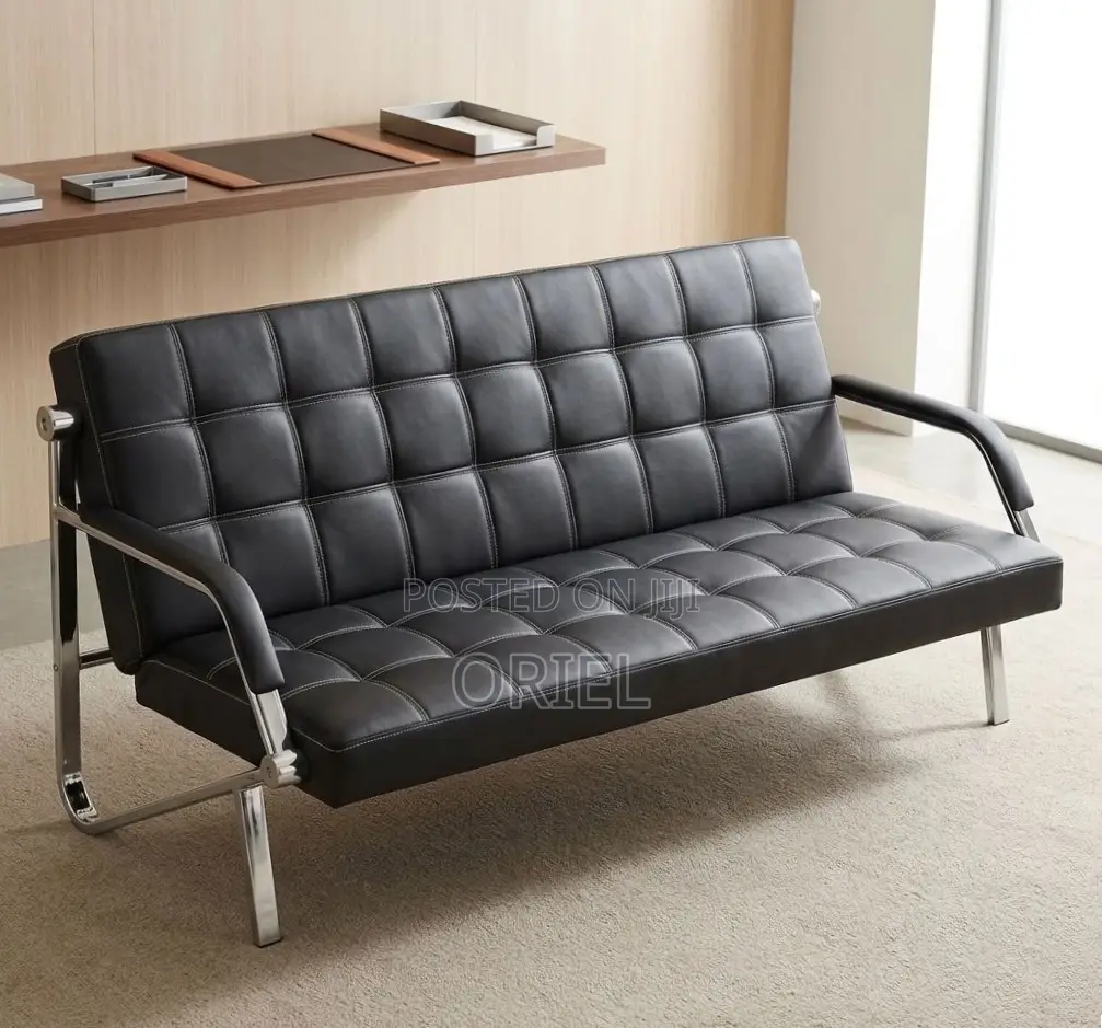 Office Reception Sofa : 5-Seater Leather Sofa