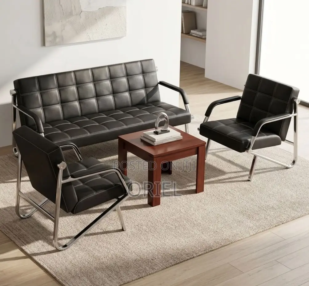 Office Reception Sofa : 5-Seater Leather Sofa