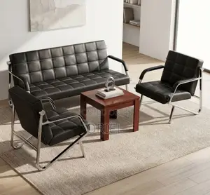 Office Reception Sofa : 5-Seater Leather Sofa