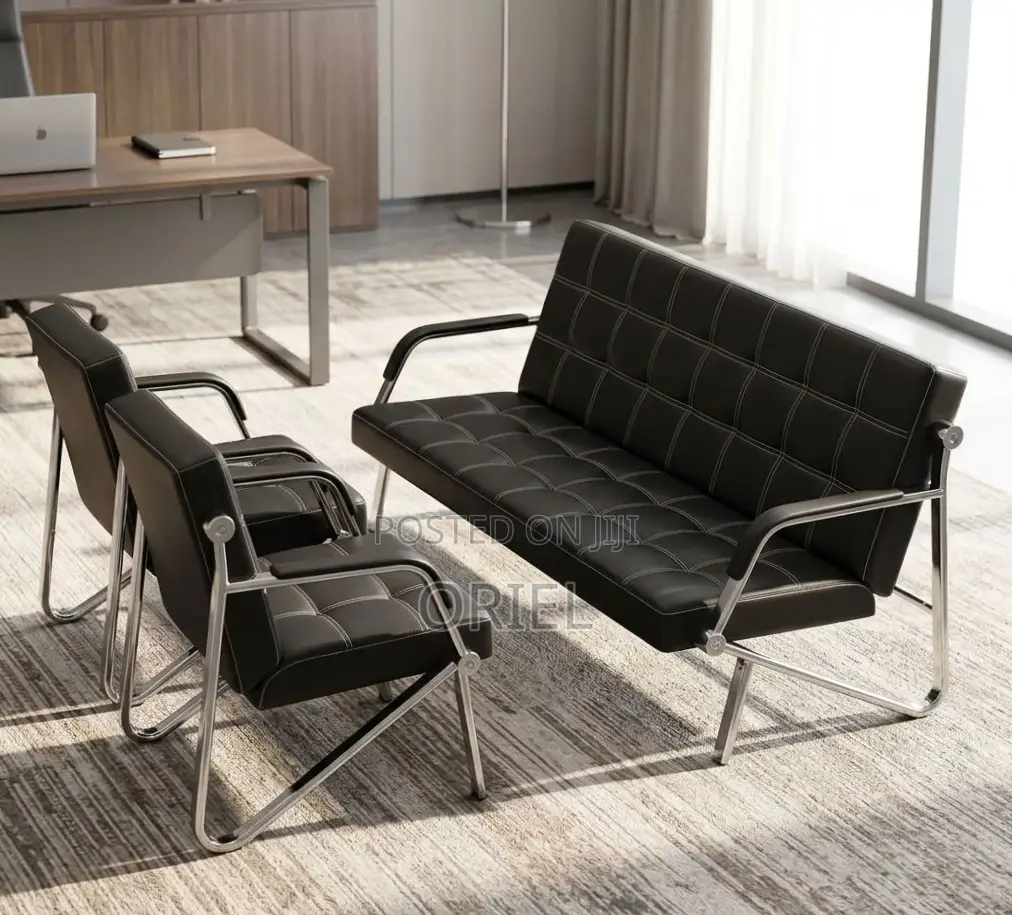 Office Reception Sofa : 5-Seater Leather Sofa