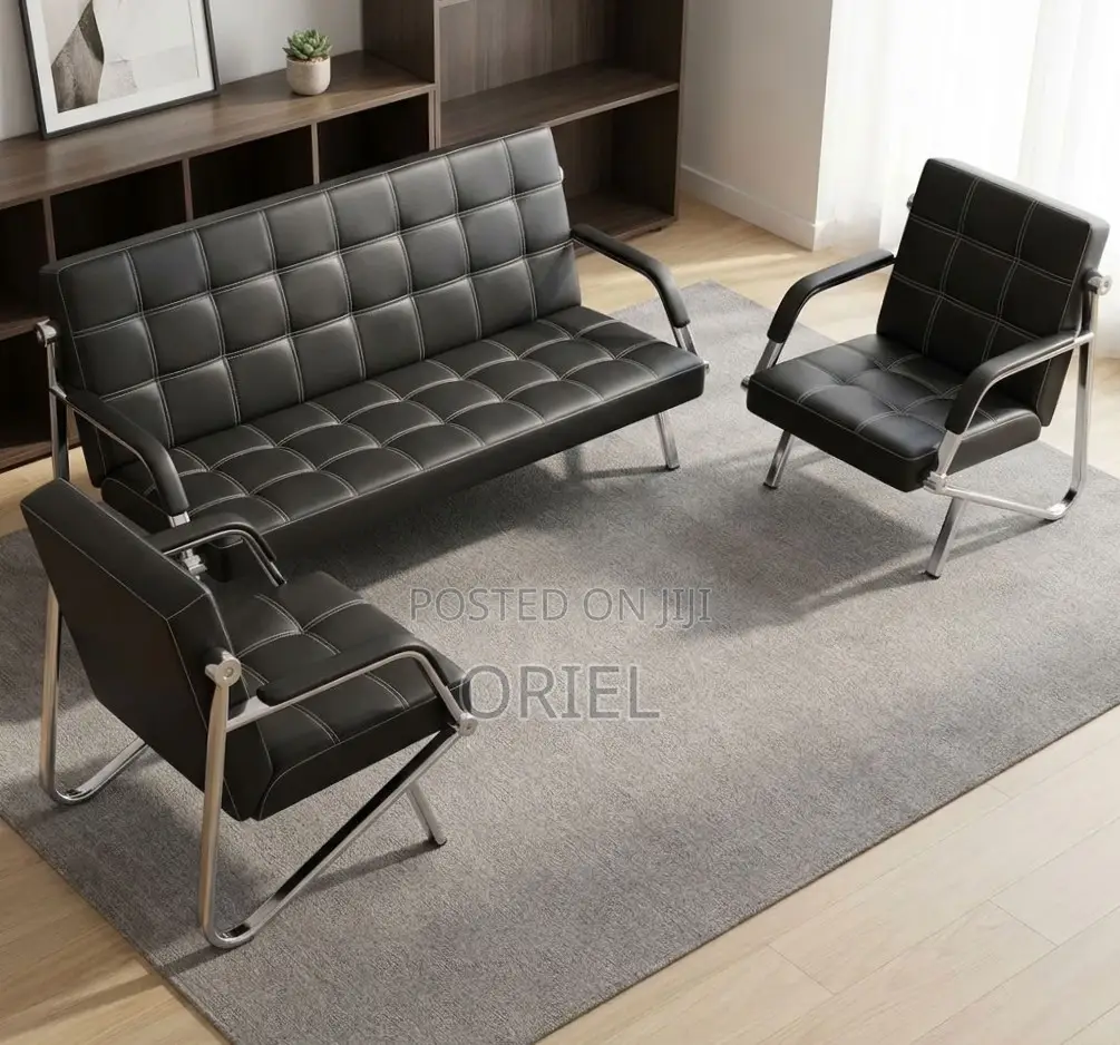 Office Reception Sofa : 5-Seater Leather Sofa