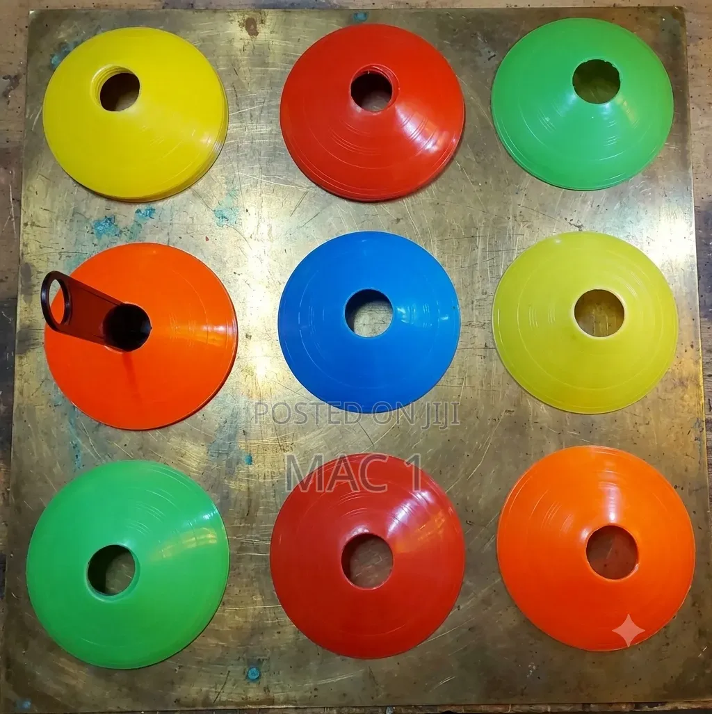 Multi-Colored Field Marker Discs With Carrying Holder Strap