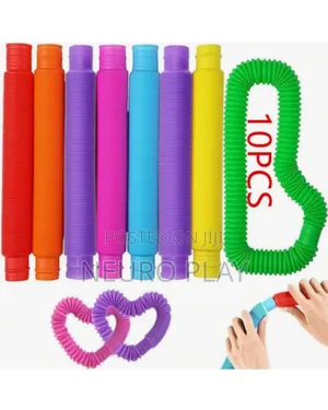 10 PCS Pop Tubes Sensory Toys - Stretchy Fidget Tubes for Kids