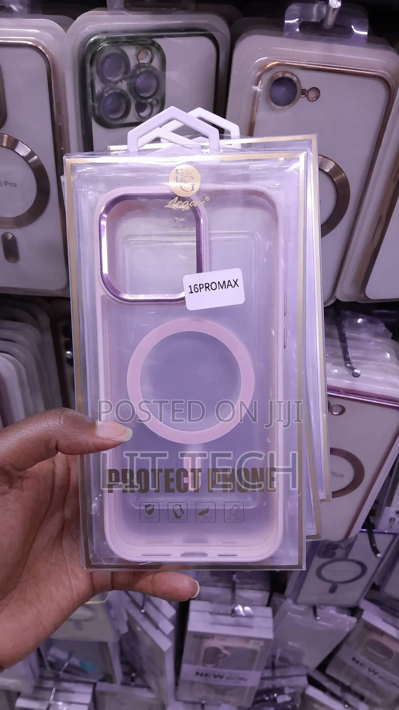 Pink Bumper Corner Design for iPhone 16 Pro Max
