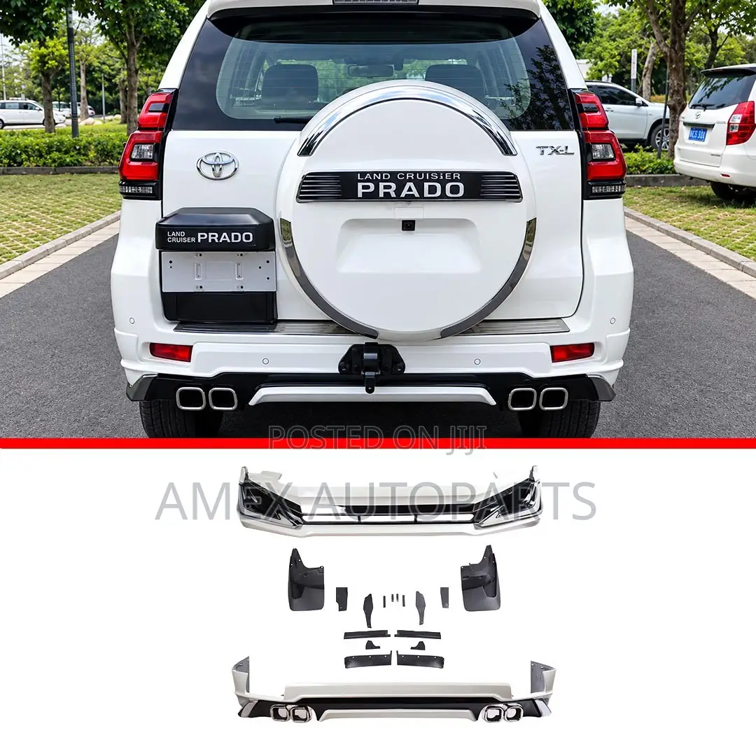 Bumper Lip Kit Set Toyota Prado FJ150 2018 With LED Double Exhaust