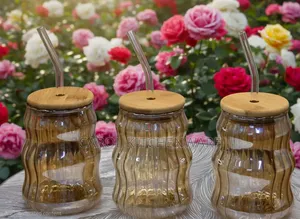 500 Ml Wavy Glass Tumblers / Smoothie Glass Cup