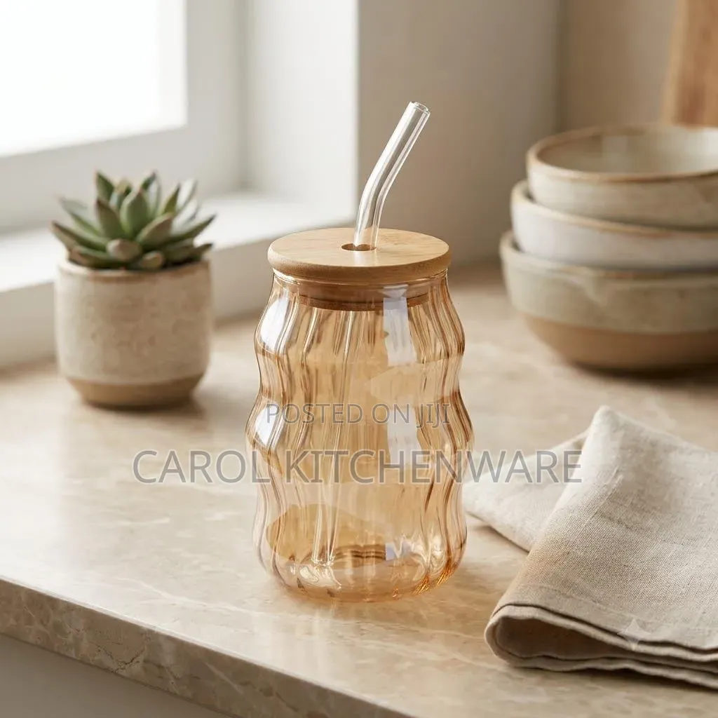 500 Ml Wavy Glass Tumblers / Smoothie Glass Cup