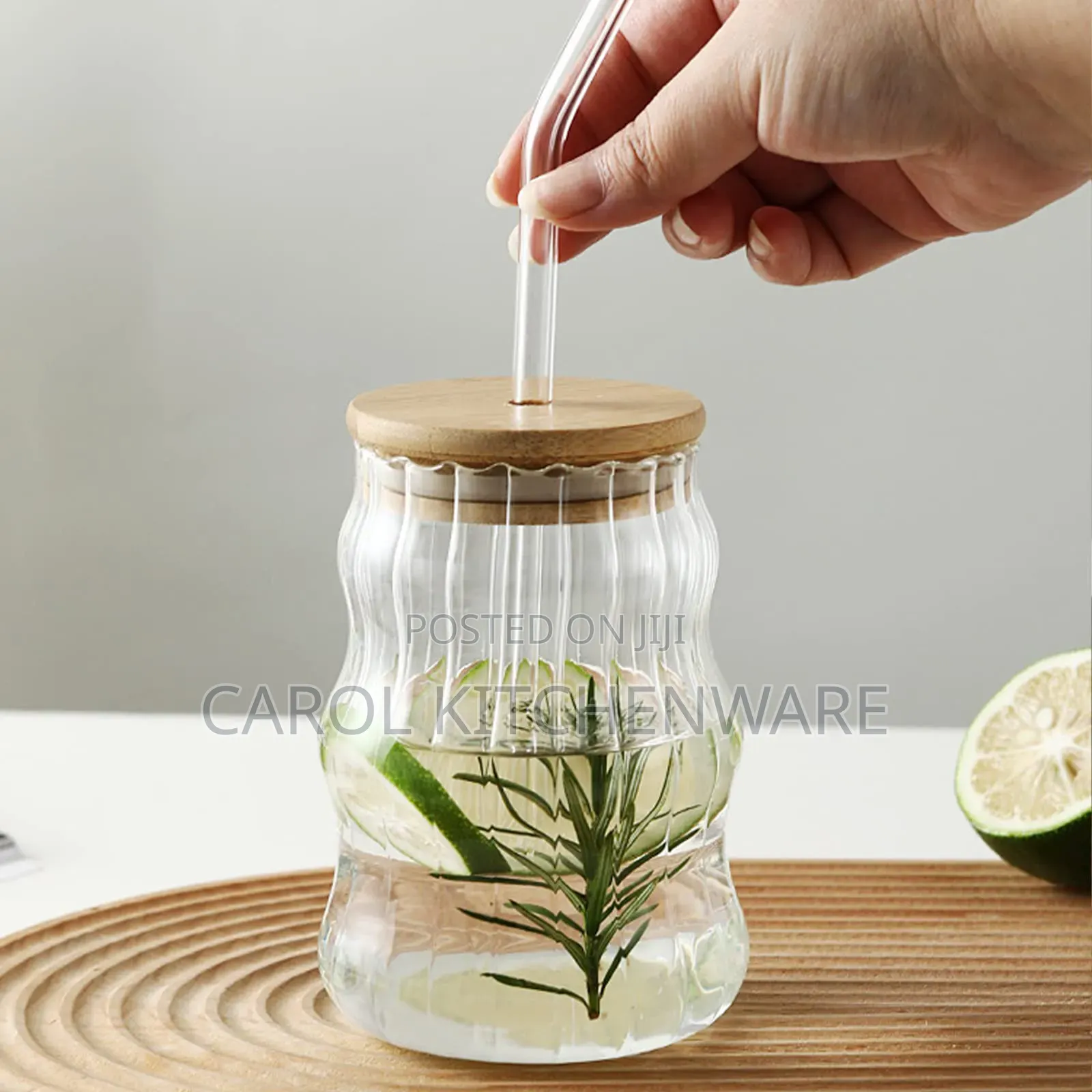 500 Ml Wavy Glass Tumblers / Smoothie Glass Cup